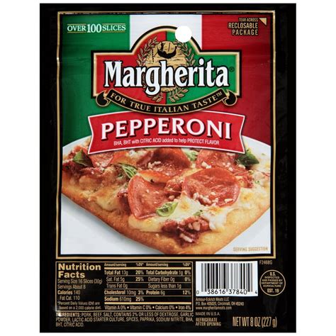margherita pepperoni nutrition facts